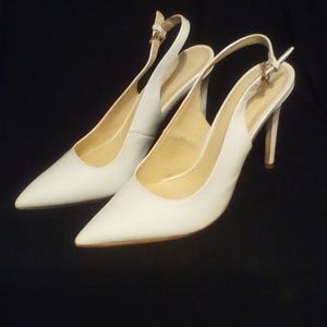 White slingback shoes